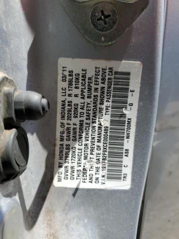 19XFB2F9XCE000489 - 2012 HONDA CIVIC EXL Gümüş foto 12