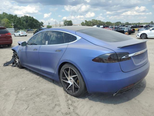 5YJSA1E27GF142167 - 2016 TESLA MODEL S Կապույտ լուսանկար 2