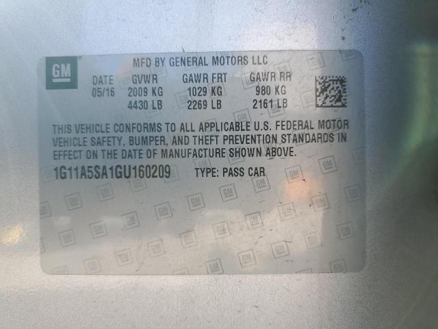 1G11A5SA1GU160209 - 2016 CHEVROLET MALIBU LIM LS SILVER photo 12