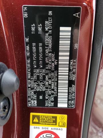 5TDJKRFH4FS075645 - 2015 TOYOTA HIGHLANDER XLE Rot Foto 13