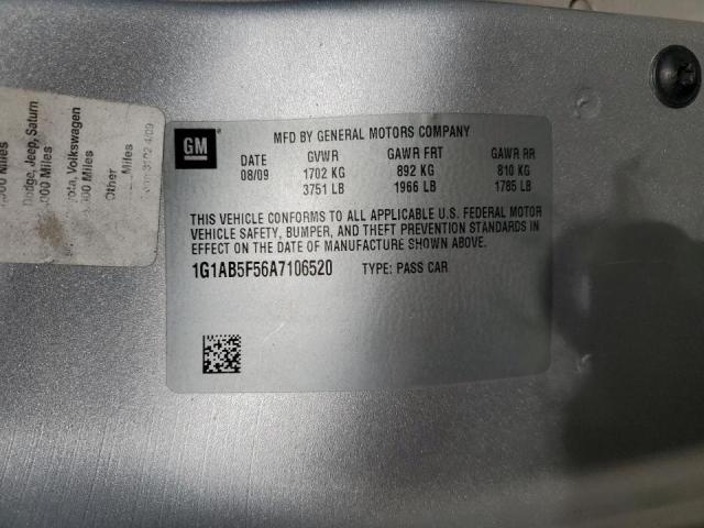 1G1AB5F56A7106520 - 2010 CHEVROLET COBALT LS SILVER photo 12