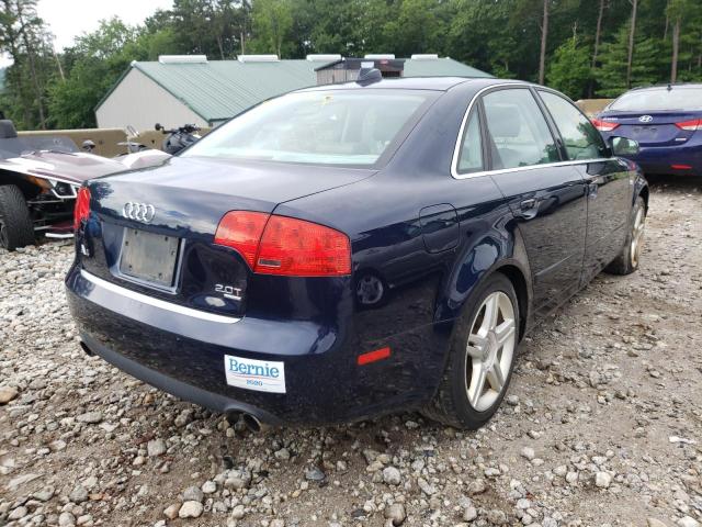 WAUDF78E86A237828 - 2006 AUDI A4 2.0T QUATTRO BLUE photo 4