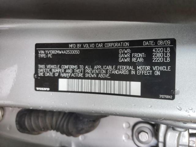 YV1382MW4A2533050 - 2010 VOLVO V50 2.4I SILVER photo 12