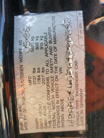 WBAAB6405G1680393 - 1986 BMW 325 E AUTOMATIC BLACK photo 12