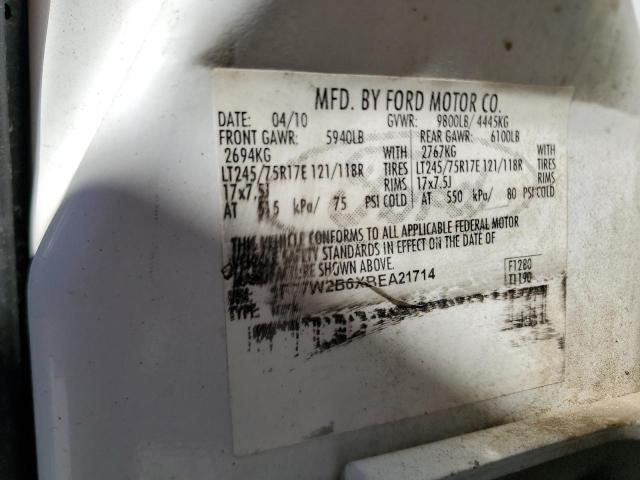 1FT7W2B6XBEA21714 - 2011 FORD F250 SUPER DUTY თეთრი ფოტო 12