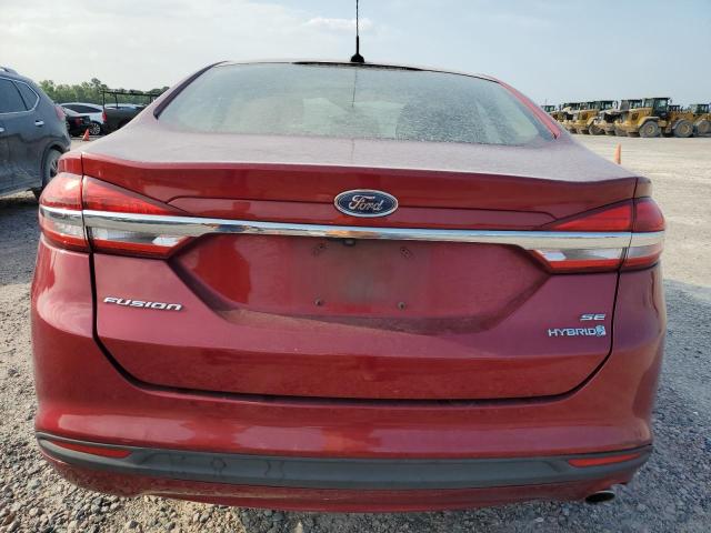 3FA6P0LU2JR172705 - 2018 FORD FUSION SE HYBRID RED photo 6