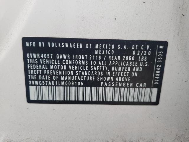 3VWG57AU1LM009105 - 2020 VOLKSWAGEN GOLF WHITE photo 13