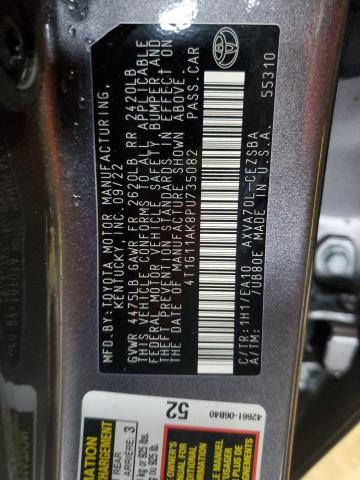 4T1G11AK8PU735082 - 2023 TOYOTA CAMRY SE NIGHT SHADE GRAY photo 12