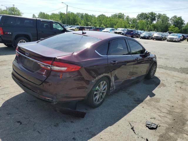 3FA6P0H75HR199412 - 2017 FORD FUSION SE MAROON photo 3