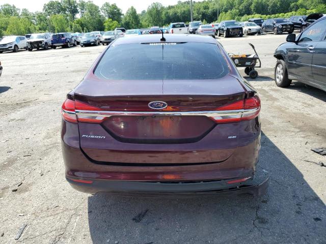 3FA6P0H75HR199412 - 2017 FORD FUSION SE MAROON photo 6