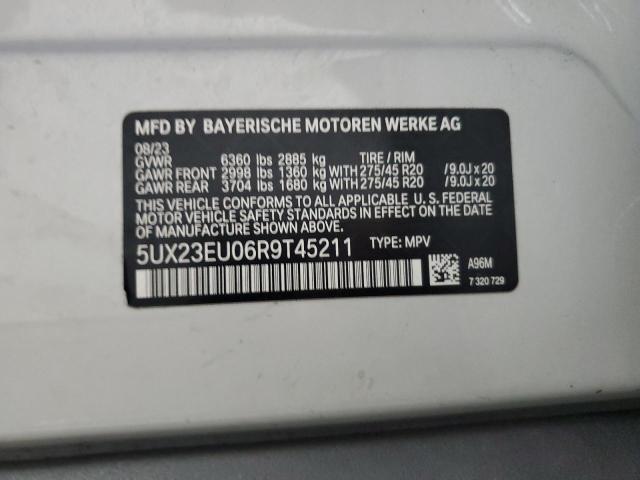 5UX23EU06R9T45211 - 2024 BMW X5 XDRIVE40I WHITE photo 13