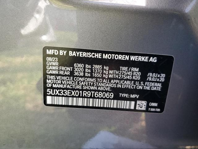 5UX33EX01R9T68069 - 2024 BMW X6 XDRIVE40I GRAY photo 13