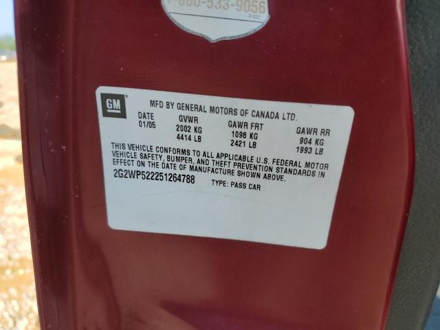 2G2WP522251264788 - 2006 PONTIAC GRAND PRIX 红色 照片 12