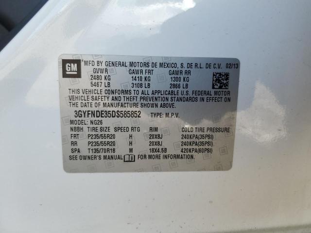 3GYFNDE35DS585852 - 2013 CADILLAC SRX PERFORMANCE COLLECTION WHITE photo 12