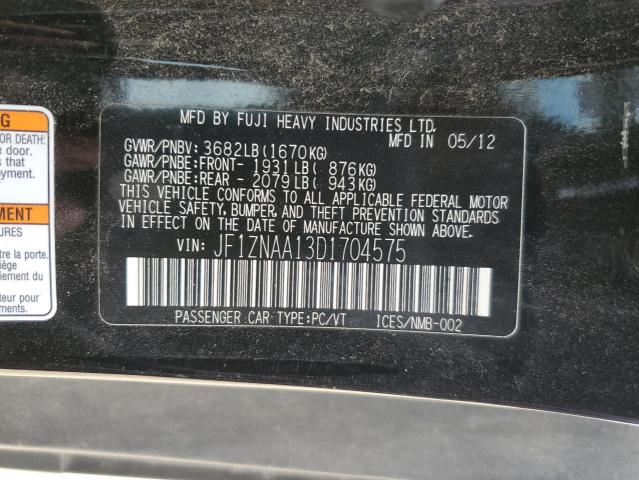 JF1ZNAA13D1704575 - 2013 TOYOTA SCION FR-S შავი ფოტო 12