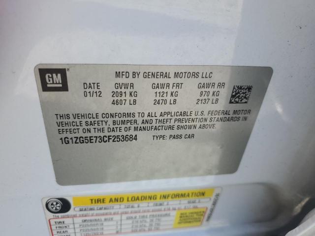 1G1ZG5E73CF253684 - 2012 CHEVROLET MALIBU LTZ WHITE photo 12