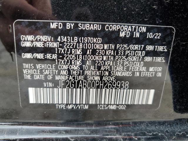 JF2GTABC0PH269938 - 2023 SUBARU CROSSTREK BLUE photo 13