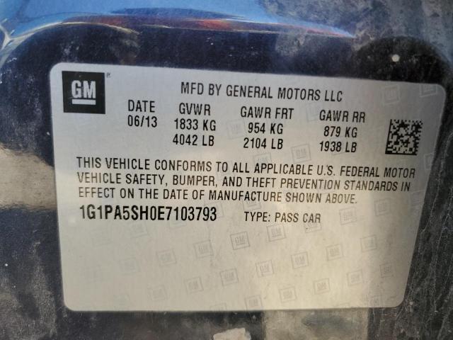 1G1PA5SH0E7103793 - 2014 CHEVROLET CRUZE LS BLUE photo 12