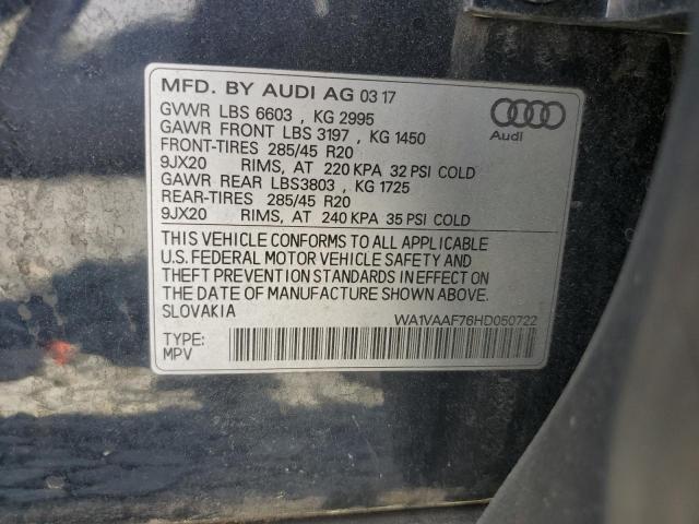 WA1VAAF76HD050722 - 2017 AUDI Q7 PRESTIGE 蓝色 照片 13