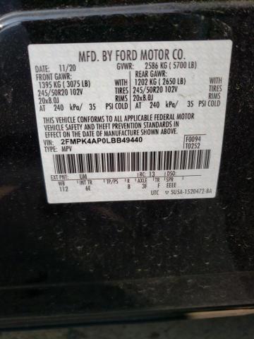 2FMPK4AP0LBB49440 - 2020 FORD EDGE ST BLACK photo 13