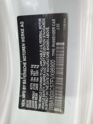 WBA1G9C57FVX96900 - 2015 BMW 228 XI SULEV WHITE photo 12