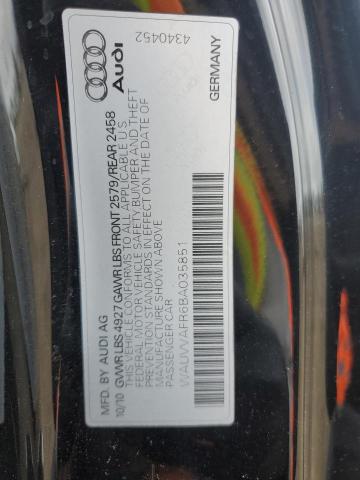 WAUVVAFR6BA035851 - 2011 AUDI S5 PRESTIGE BLACK photo 12