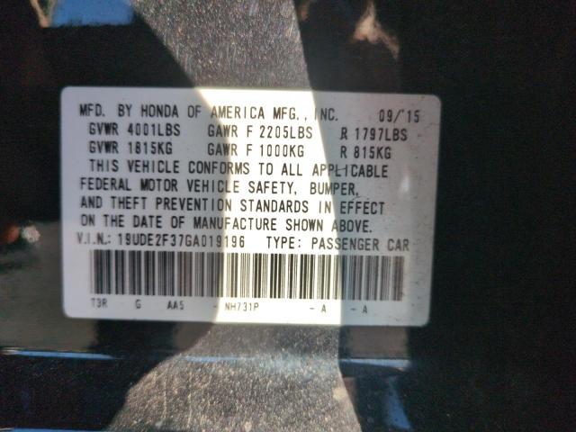 19UDE2F37GA019196 - 2016 ACURA ILX BASE WATCH PLUS BLACK photo 13