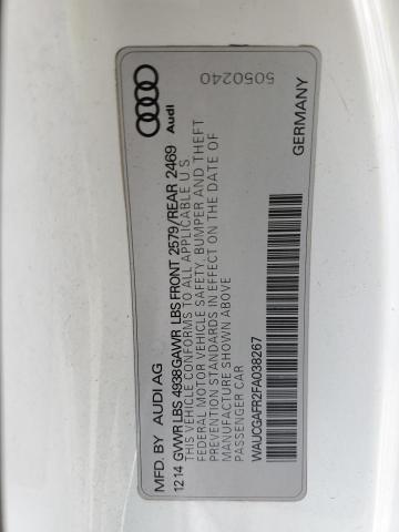 WAUCGAFR2FA038267 - 2015 AUDI S5 PREMIUM PLUS WHITE photo 13