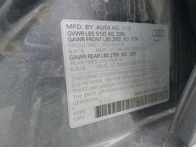 WA1UFAFLXDA172845 - 2013 AUDI A4 ALLROAD PREMIUM PLUS GRAY photo 12