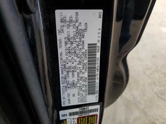 5TFTX4CN8CX011850 - 2012 TOYOTA TACOMA ACCESS CAB 黑色 照片 12