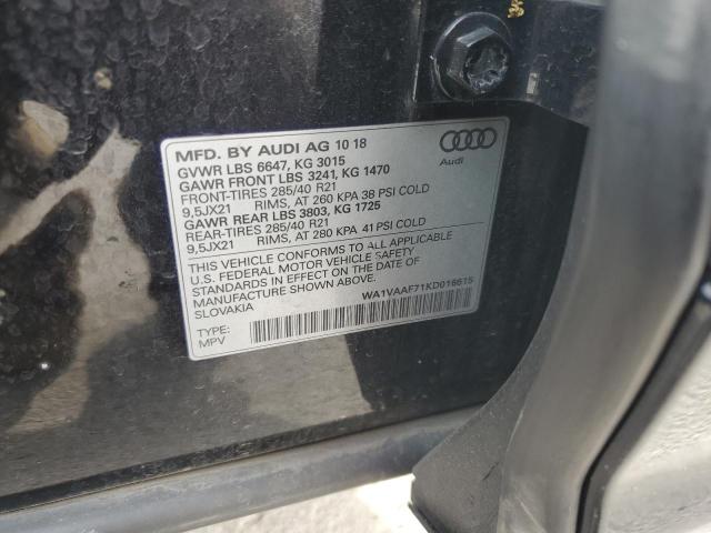 WA1VAAF71KD016615 - 2019 AUDI Q7 PRESTIGE BLACK photo 14