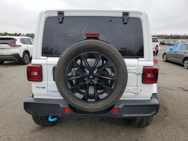 1C4JJXP69NW274709 - 2022 JEEP WRANGLER U SAHARA 4XE WHITE photo 6
