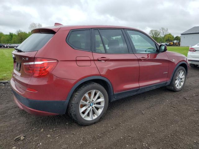 5UXWX9C57D0A29696 - 2013 BMW X3 XDRIVE28I MAROON photo 3