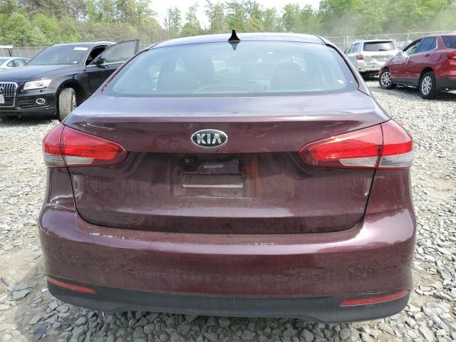 3KPFK4A74HE122211 - 2017 KIA FORTE LX BURGUNDY photo 6