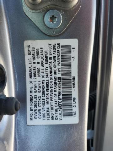 19XFC1F75GE209439 - 2016 HONDA CIVIC EXL ნაცრისფერი ფოტო 13