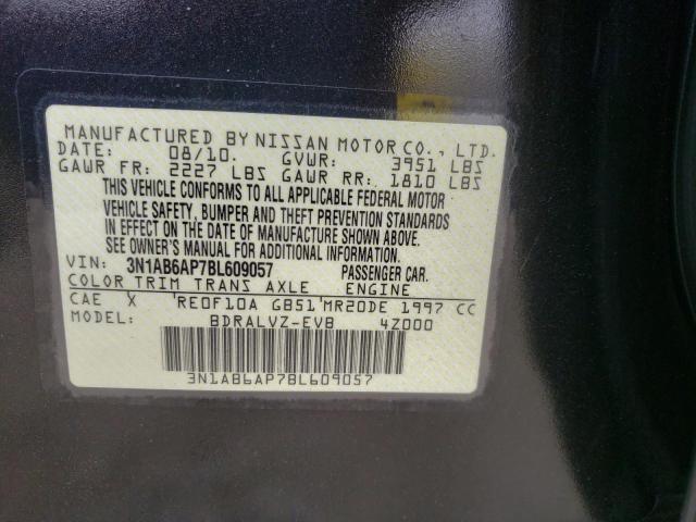 3N1AB6AP7BL609057 - 2011 NISSAN SENTRA 2.0 BLACK photo 12