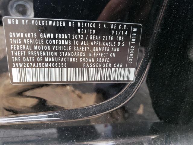 3VW2K7AJ5EM406358 - 2014 VOLKSWAGEN JETTA BASE Schwarz Foto 12