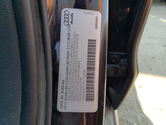 WAUHGAFCXCN170828 - 2012 AUDI A6 PRESTIGE გრაფიტი ფოტო 12