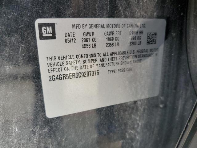 2G4GR5ER6C9207376 - 2012 BUICK REGAL 黑色 照片 12