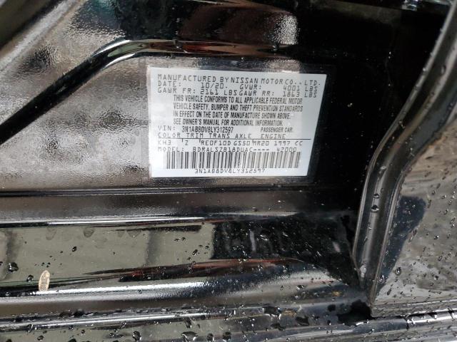 3N1AB8DV8LY312597 - 2020 NISSAN SENTRA SR BLACK photo 12