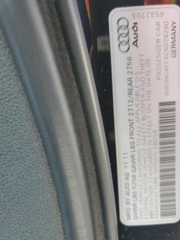 WAUHGAFC4CN078260 - 2012 AUDI A6 PRESTIGE ლურჯი ფოტო 12