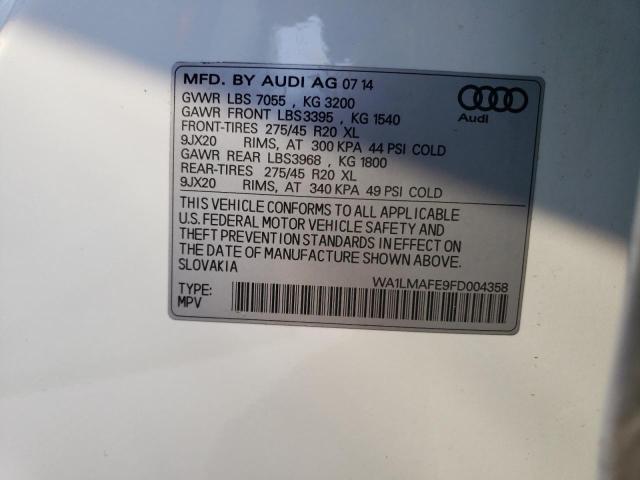 WA1LMAFE9FD004358 - 2015 AUDI Q7 TDI PREMIUM PLUS WHITE photo 13