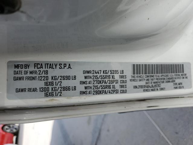 ZFBERFAB4J6J19282 - 2018 RAM PROMASTER თეთრი ფოტო 12