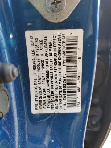 19XFB2F90CE052116 - 2012 HONDA CIVIC EXL Qara foto 12