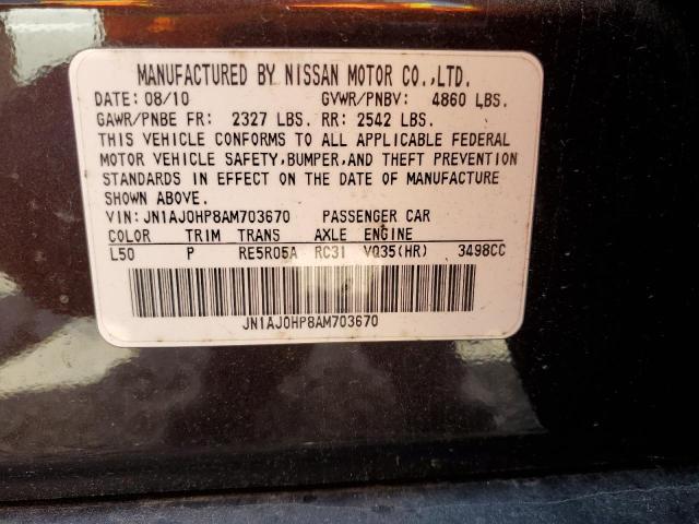 JN1AJ0HP8AM703670 - 2010 INFINITI EX35 BASE BROWN photo 13