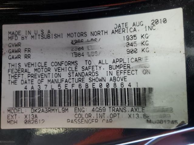 4A37L5EF6BE008641 - 2011 MITSUBISHI ECLIPSE SPYDER GS 黑色 照片 12