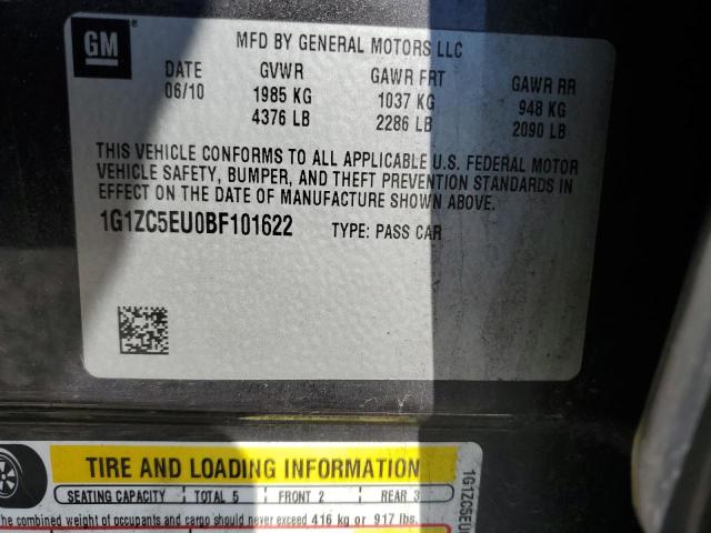 1G1ZC5EU0BF101622 - 2011 CHEVROLET MALIBU 1LT 黑色 照片 12