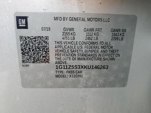 1G11Z5S3XKU146263 - 2019 CHEVROLET IMPALA LT SILVER photo 13