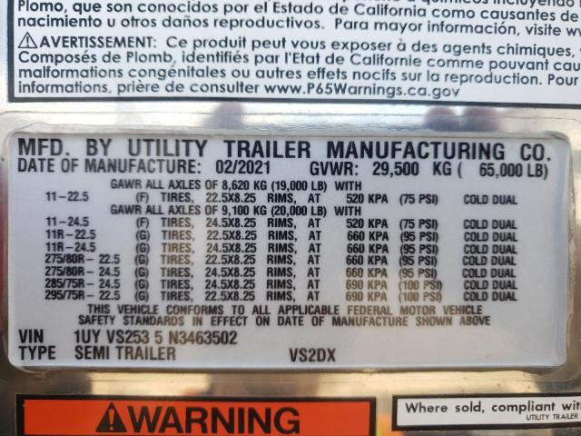 1UYVS535N3463502 - 2022 UTILITY VAN WHITE photo 10