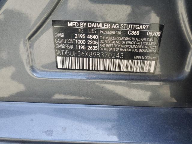 WDBUF56X89B370243 - 2009 MERCEDES-BENZ E 350 BLUE photo 12